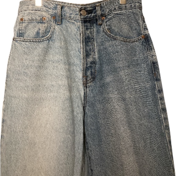 Pacsun Two Tone Denim High Waisted Straight Leg Dad Jeans - Picture 5 of 12